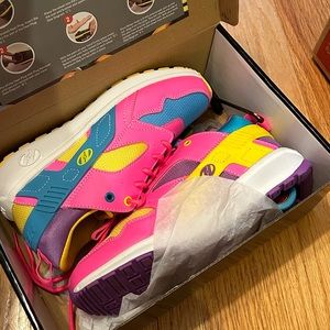 Youth HEELYS sneakers in Neon Pink Purple Multi worn 1x SZ Youth 5 or Women 6